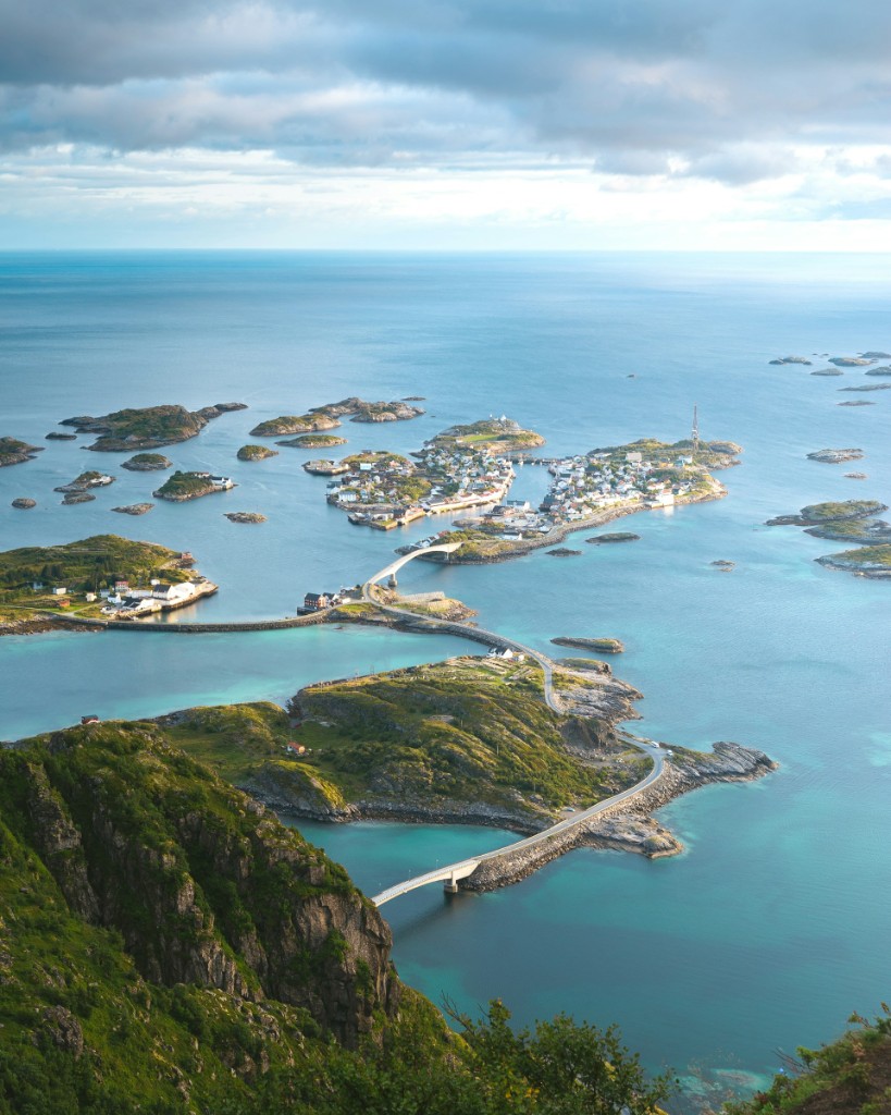 Bridges connecting islands in Lofoten