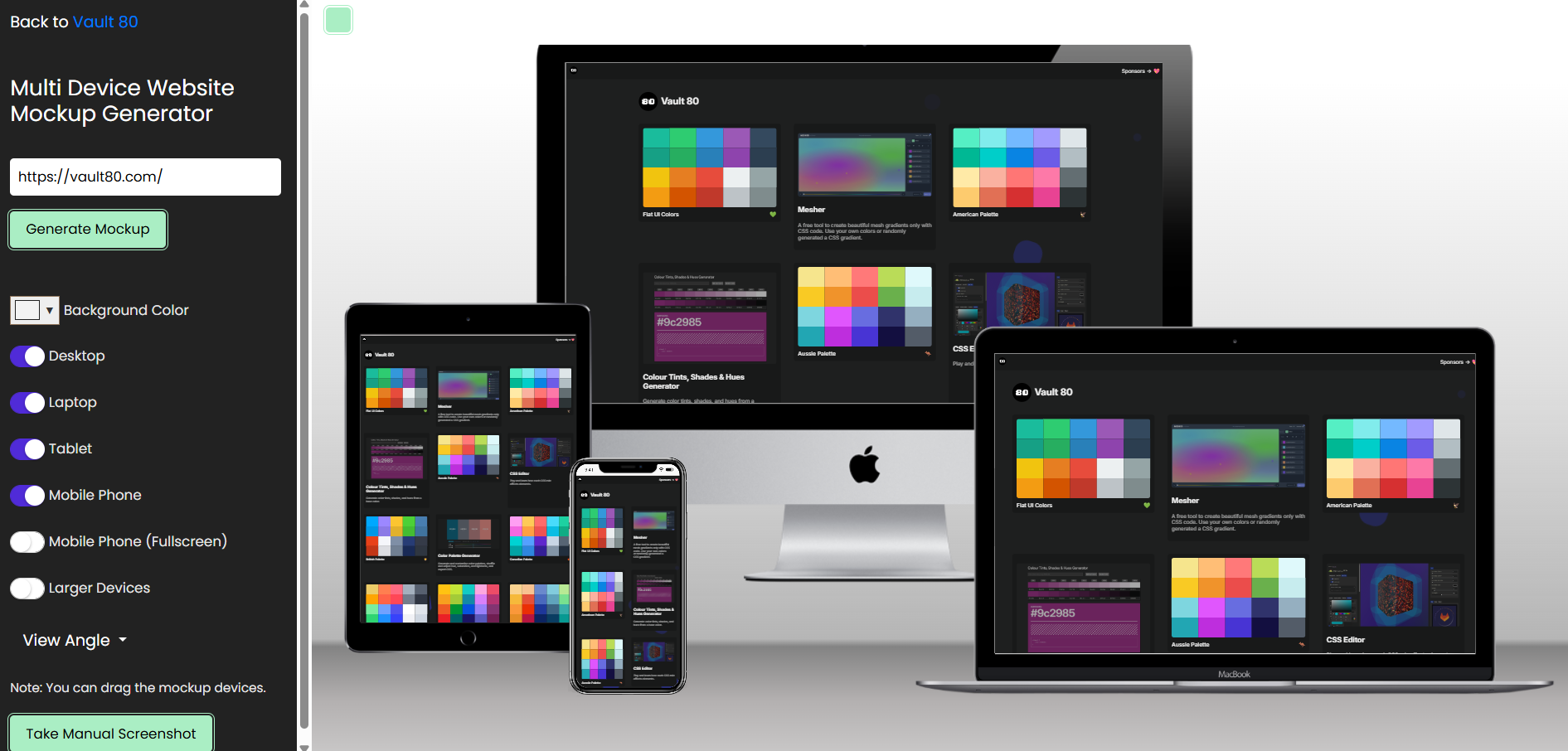 Web Mockup Screenshot Generator