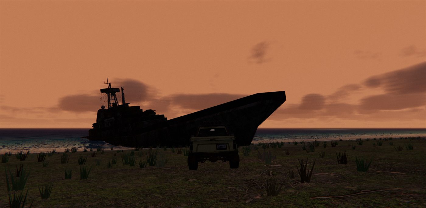 Dusk: the amber palette on sky, fog and cloud